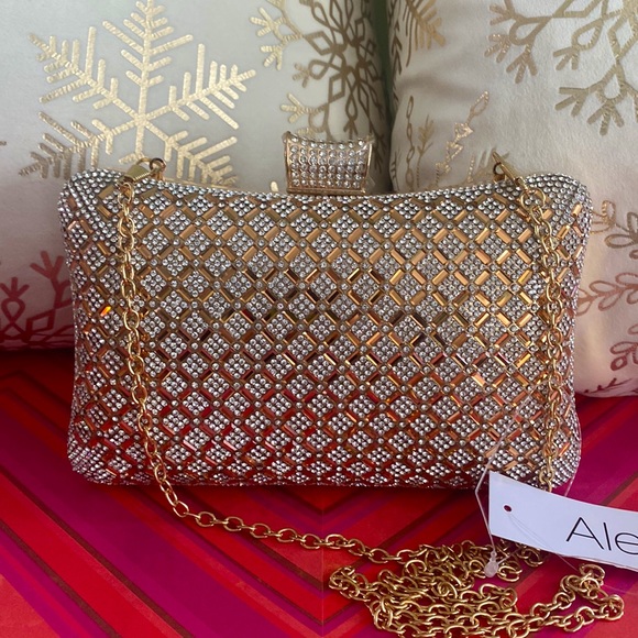 Alessia Gold & Rhinestone Clutch - Picture 2 of 15